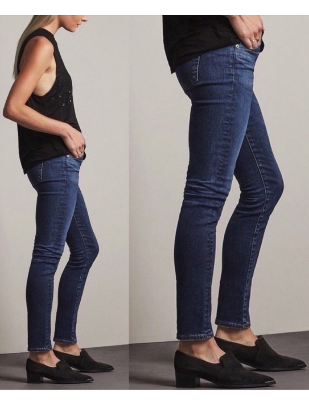 AG Adriano Goldschmied The Stilt Cigarette Skinny Leg Jean Size 29 Dark Wash